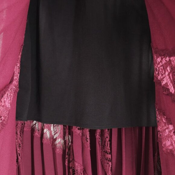 Self-Portrait Burgundy Lace Midi Dress - Picture 6 of 10